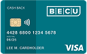 a close up of a BECU Cash Back credit card