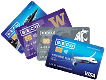 a group of BECU credit cards