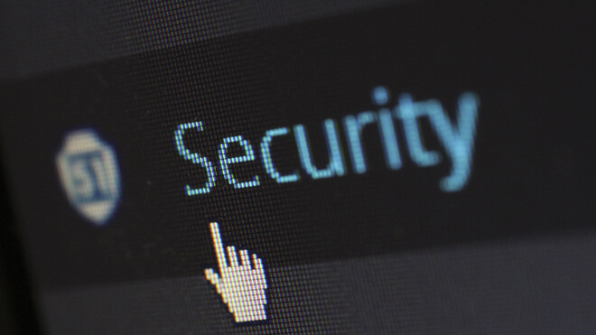 Image of the word security on a computer screen