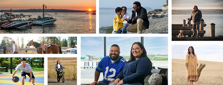 A collage of scenic and member photos.