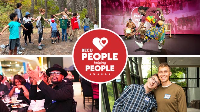 a collage of people and the People Helping People Awards logo