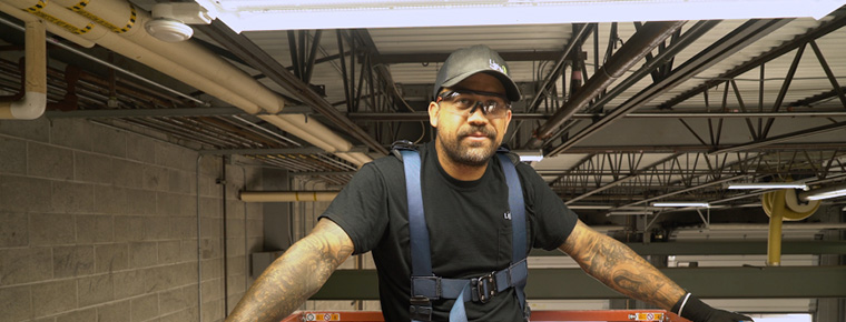 Man at work in an industrial setting