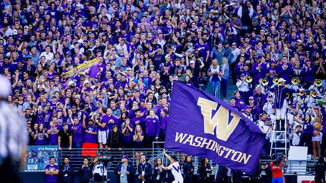 Fans at a UW Football game.