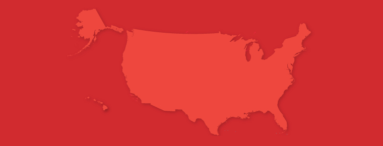 An image of the United States in red.