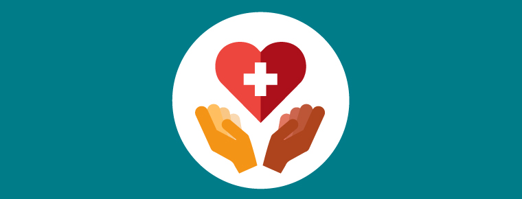 Two hands supporting a heart