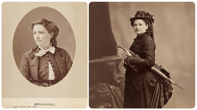 Portrait of Victoria Woodhull on the left and Tennessee Claflin on the right