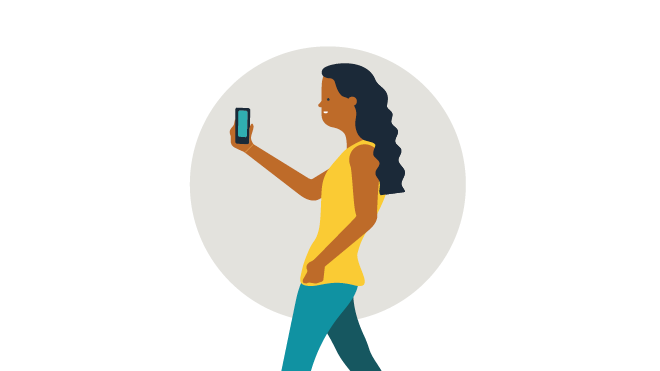 Woman looking at her mobile phone