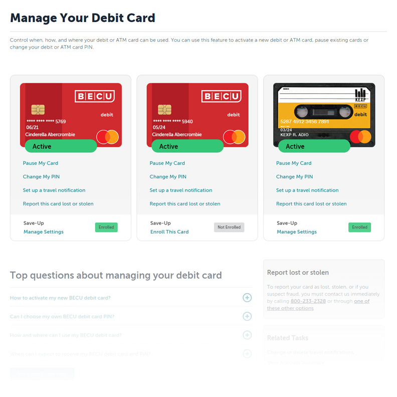 Bank at Home Manage Your Debit Card