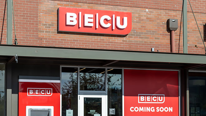 the front of a BECU Neighborhood Financial Center