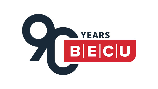 Logo that says 90 Years BECU