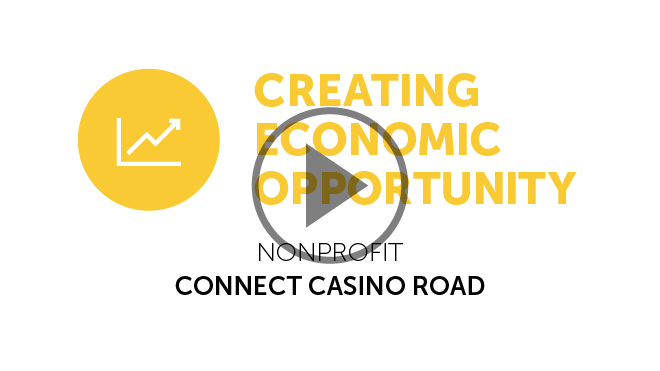 Connect Casino Road title with a video play button