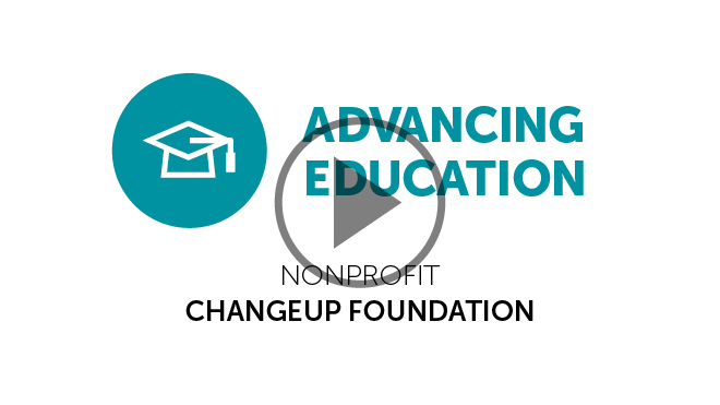 Changeup Foundation title with a video play button