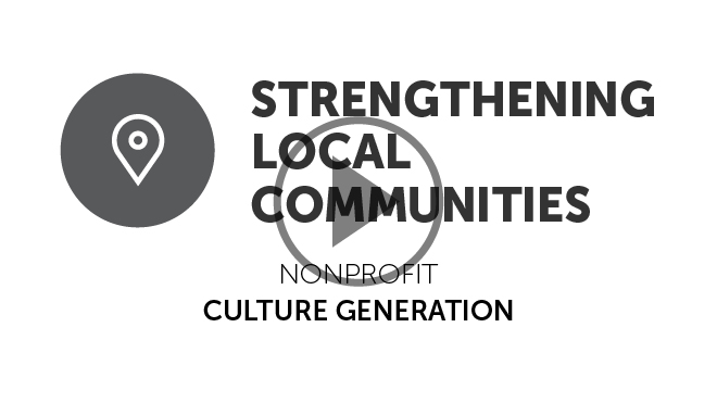 Culture Generation title with a video play button