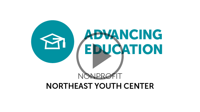 Northeast Youth Center title with a video play button