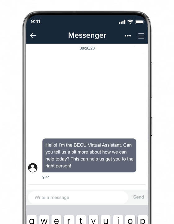 Mobile screen chat window